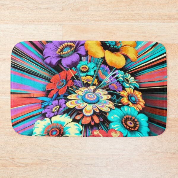 Item preview, Psychedelic Flower Pop Burst - Neon Abstract Botanical Art designed and sold by Nexus Space.