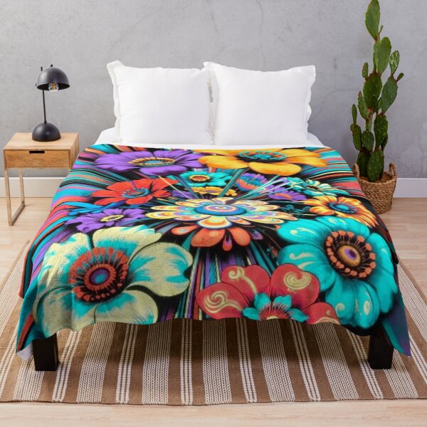 Item preview, Psychedelic Flower Pop Burst - Neon Abstract Botanical Art designed and sold by Nexus Space.