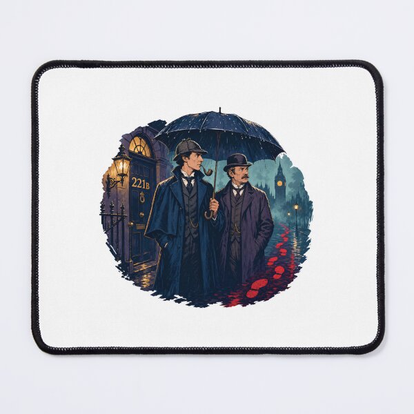 Item preview, Sherlock Holmes and Watson: Rainy 221B Pursuit designed and sold by Fenay Designs.