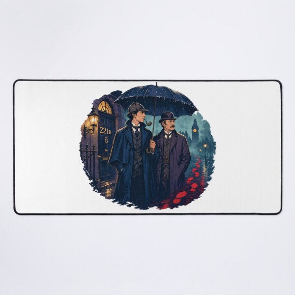 Item preview, Sherlock Holmes and Watson: Rainy 221B Pursuit designed and sold by Fenay Designs.