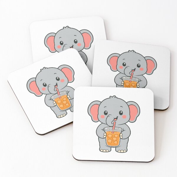 Item preview, Cute Thai Elephant with Thai Iced Tea designed and sold by Doodle Planet.