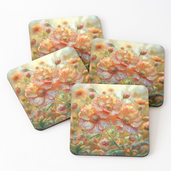 Item preview, Sunlit Poppy Flowers with Morning Dew designed and sold by MargaretWiktor.