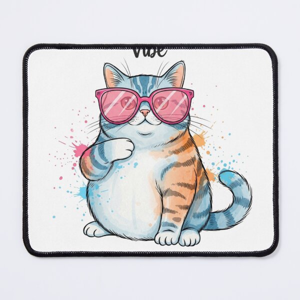 Item preview, Funny Watercolor Vibe Cat Meme with Sunglasses designed and sold by Bangcen.