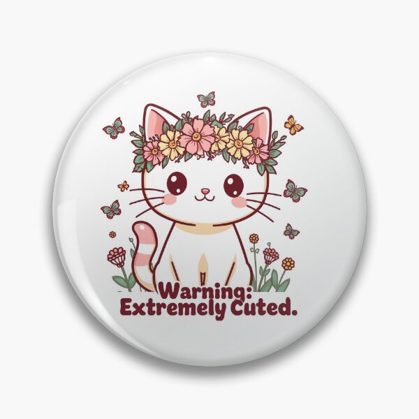 Item preview, Cottagecore Flower Crown Cat | Cute Kawaii Kitten with Wildflowers & Butterflies designed and sold by MurkCraft.