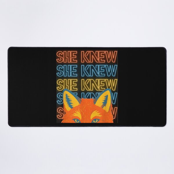 Item preview, She Knew Clever Neon Fox Funny Animal Humor Quote designed and sold by ObukiLantara.