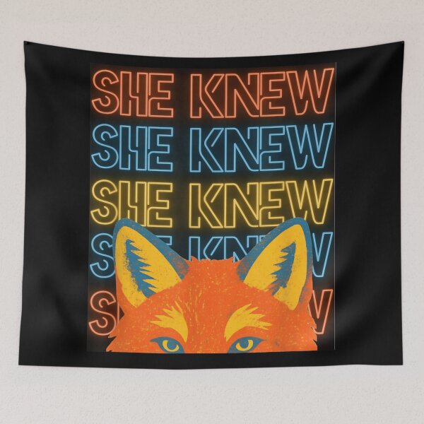 Item preview, She Knew Clever Neon Fox Funny Animal Humor Quote designed and sold by ObukiLantara.