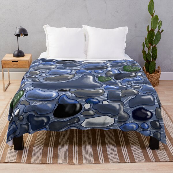 Item preview, Abstract Blue River Pebbles Seamless Pattern designed and sold by Cloud-Siren.