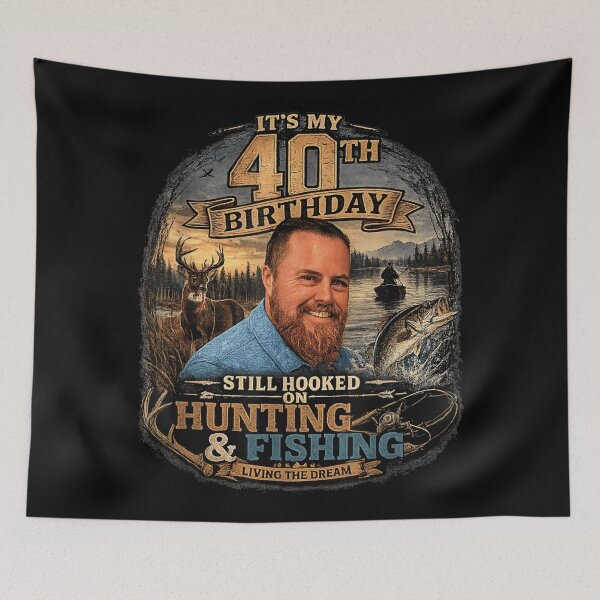 Item preview, My 40th Birthday Still Hooked on Hunting and Fishing Adventure designed and sold by ObukiLantara.
