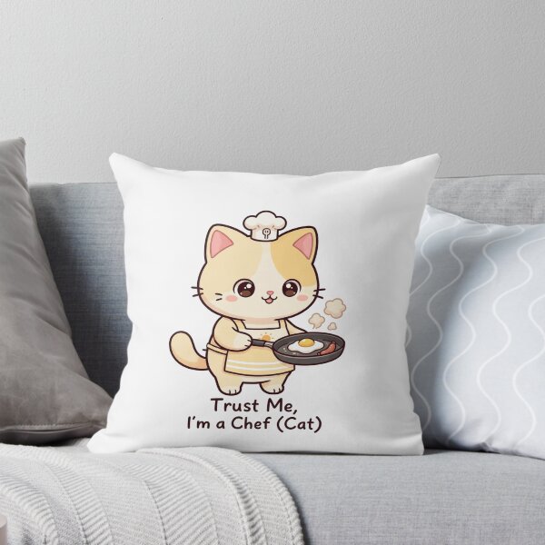 Item preview, Chef Cat Kawaii Illustration – Cute Cooking Kitten with Frying Pan designed and sold by MurkCraft.