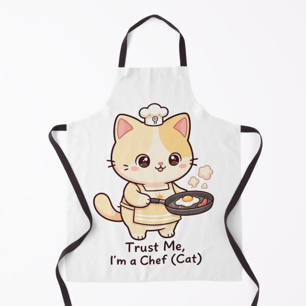 Item preview, Chef Cat Kawaii Illustration – Cute Cooking Kitten with Frying Pan designed and sold by MurkCraft.