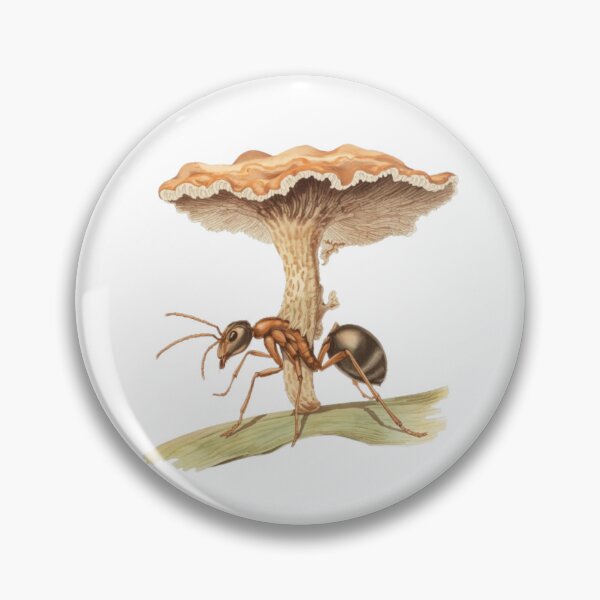 Item preview, Vintage Botanical Ant Carrying Mushroom Illustration designed and sold by ByKayaPrints.