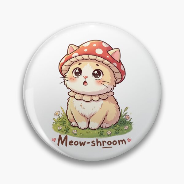Item preview, Cute Chibi Cat in Mushroom Hat – Kawaii Forest Kitten Illustration designed and sold by MurkCraft.