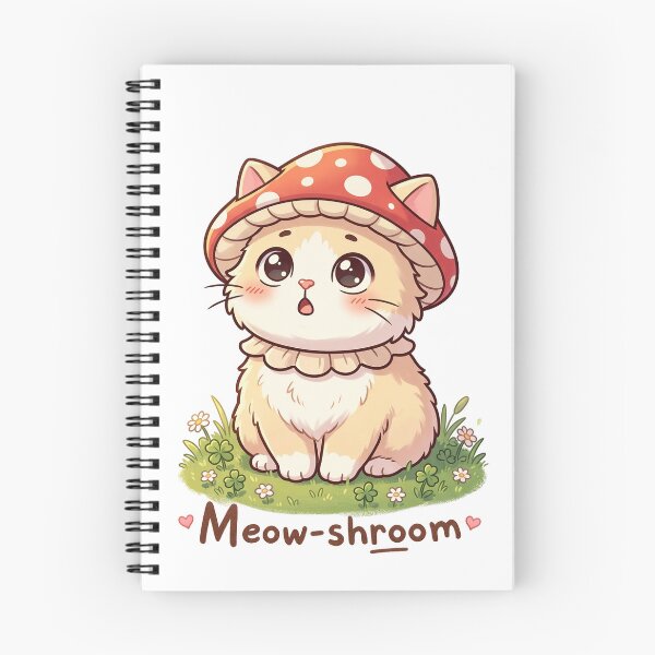 Item preview, Cute Chibi Cat in Mushroom Hat – Kawaii Forest Kitten Illustration designed and sold by MurkCraft.
