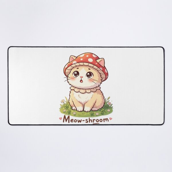 Item preview, Cute Chibi Cat in Mushroom Hat – Kawaii Forest Kitten Illustration designed and sold by MurkCraft.