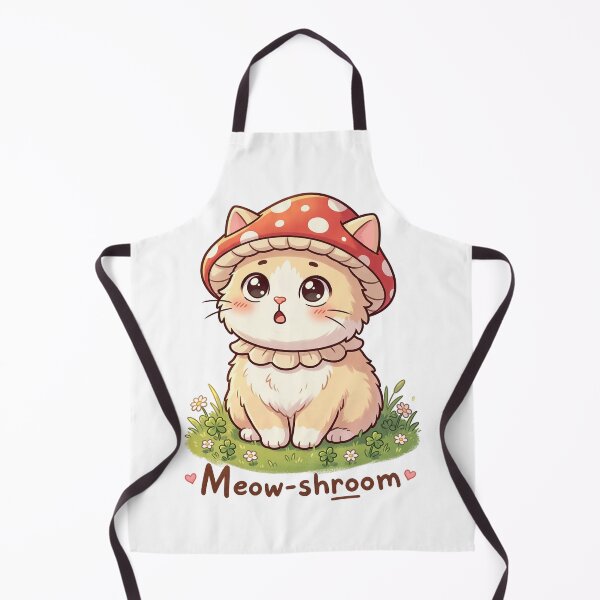 Item preview, Cute Chibi Cat in Mushroom Hat – Kawaii Forest Kitten Illustration designed and sold by MurkCraft.
