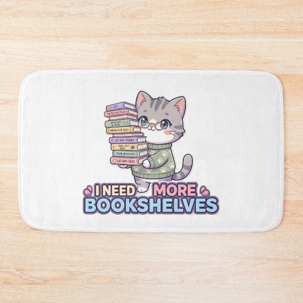 Item preview, Need More Bookshelves – Cute Book Lover Cat designed and sold by MurkCraft.