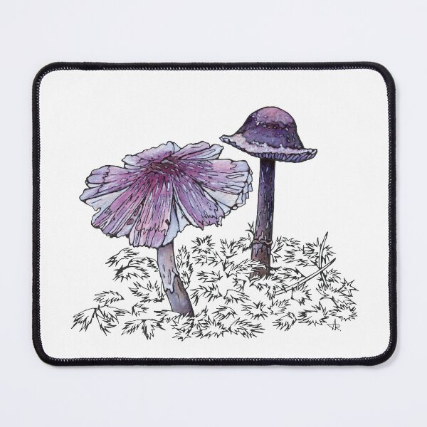 Item preview, Purple Waxcap Mushroom Porpolomopsis Lewelliniae Forest Illustration designed and sold by Anna Ratkevich.