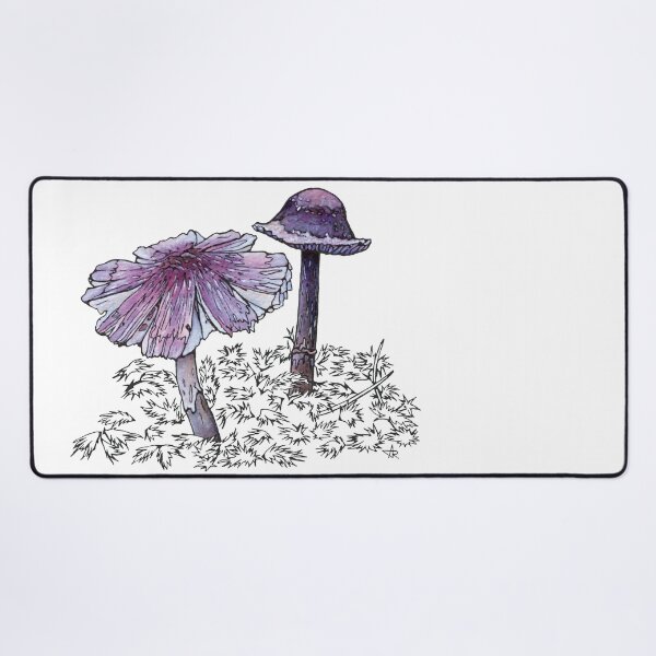 Item preview, Purple Waxcap Mushroom Porpolomopsis Lewelliniae Forest Illustration designed and sold by Anna Ratkevich.