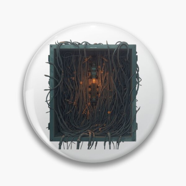 Item preview, Cyberpunk Industrial Wire Box Sci-Fi Art designed and sold by ByKayaPrints.