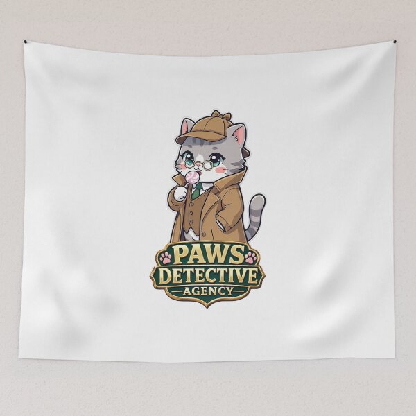 Item preview, Paws Detective Agency – Cute Sherlock Cat Sticker designed and sold by MurkCraft.