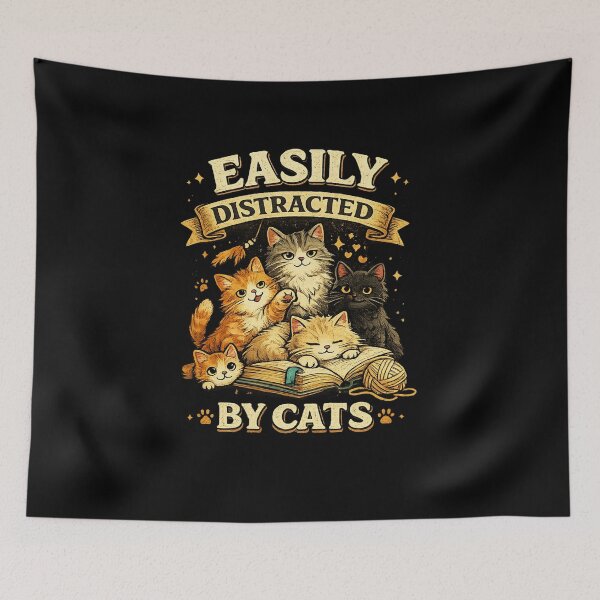 Item preview, Easily Distracted By Cats designed and sold by RetroPlus.