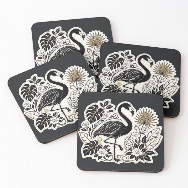 Item preview, Black Flamingo – Gothic Tropical Illustration designed and sold by Roberta Calabrese.