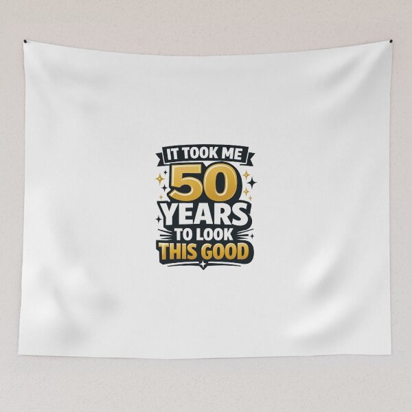 Item preview, It Took Me 50 Years to Look This Good | Funny 50th Birthday Typography T-Shirt designed and sold by rushaib.
