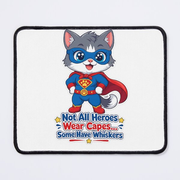 Item preview, Cute Superhero Cat – Not All Heroes Wear Capes Some Have Whiskers | Kawaii Cat Sticker designed and sold by MurkCraft.