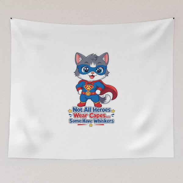 Item preview, Cute Superhero Cat – Not All Heroes Wear Capes Some Have Whiskers | Kawaii Cat Sticker designed and sold by MurkCraft.