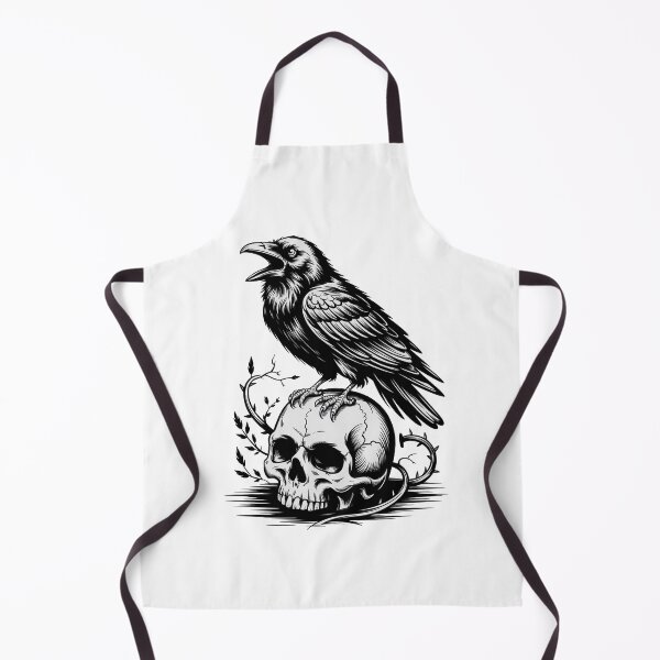 Item preview, Gothic Raven and Skull - Dark Traditional Tattoo Art designed and sold by Raloel Art.