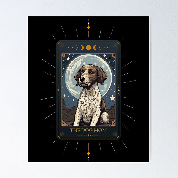 Item preview, Funny German Wirehaired Pointer Tarot Card Dog Mothers Day Mom designed and sold by rafaeltto.