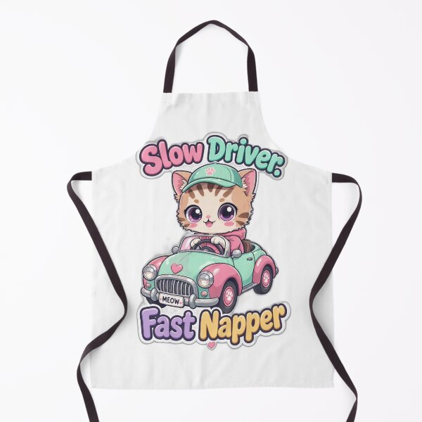Item preview, Cute Driving Cat – Slow Driver Fast Napper | Funny Kawaii Cat Sticker designed and sold by MurkCraft.