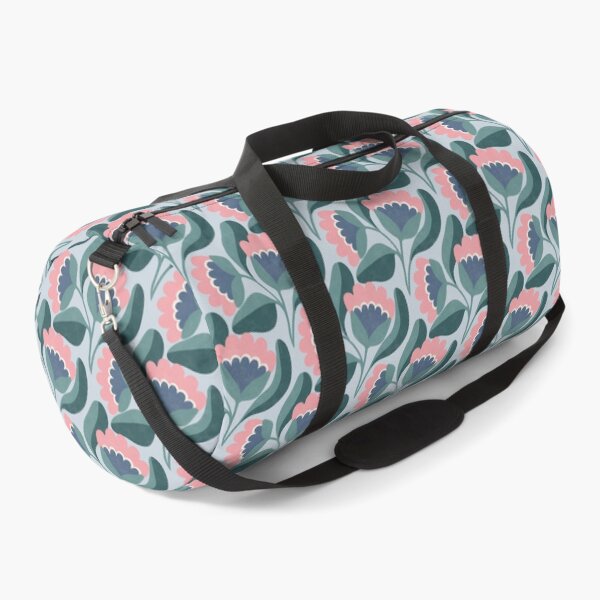 Item preview, Flowing Folk Floral Pattern in Powder Blue & Teal designed and sold by Illustrated by Nat.