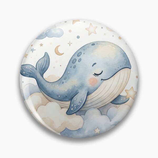 Item preview, Cute Baby Whale Watercolor Nursery Ilustration designed and sold by merona-design.