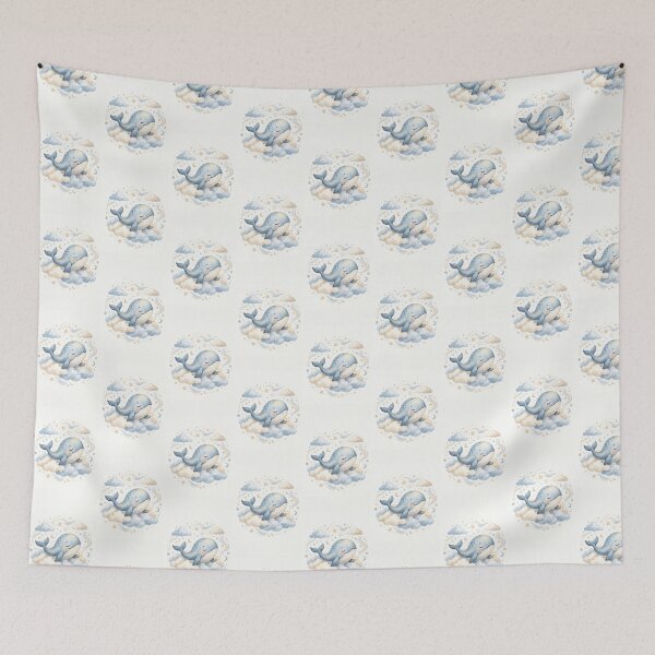 Item preview, Cute Baby Whale Watercolor Nursery Ilustration designed and sold by merona-design.