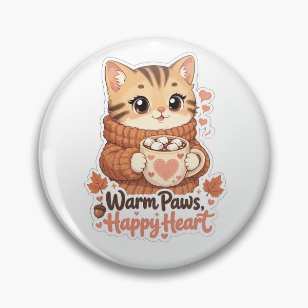 Item preview, Cozy Cat with Hot Cocoa – Warm Paws Happy Heart | Cute Autumn Kawaii Cat designed and sold by MurkCraft.
