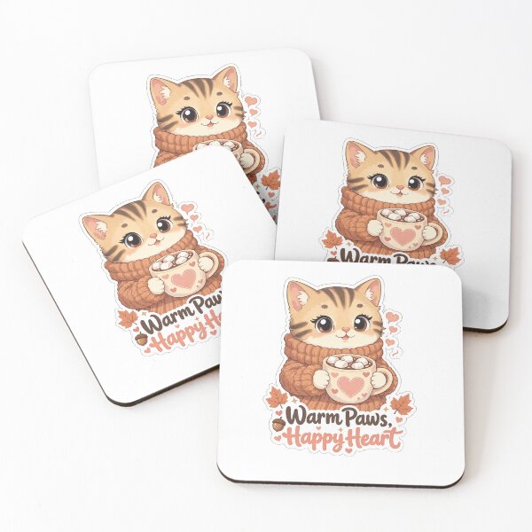 Item preview, Cozy Cat with Hot Cocoa – Warm Paws Happy Heart | Cute Autumn Kawaii Cat designed and sold by MurkCraft.