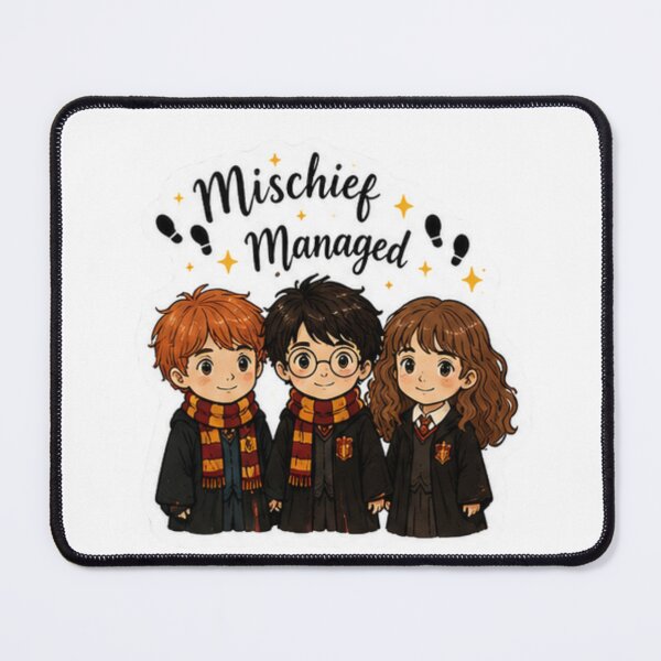 Item preview, Mischief Managed Wizard Trio | Cute Magic School Friends Fantasy Vinyl Decal designed and sold by suh shop.