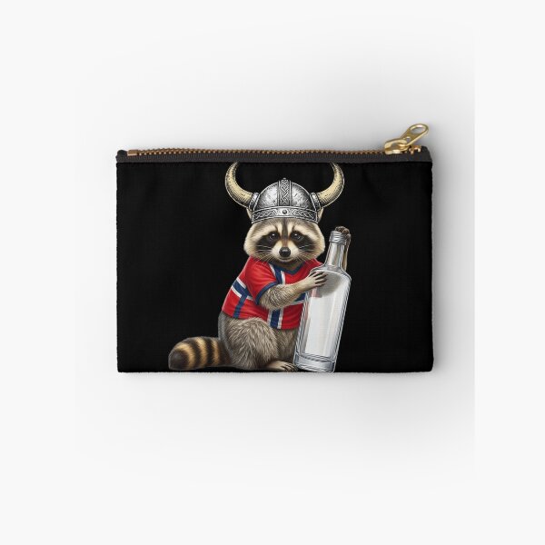 Item preview, Funny Norwegian Viking Raccoon Holding Bottle Cute Nordic Animal designed and sold by PhocoNibict.