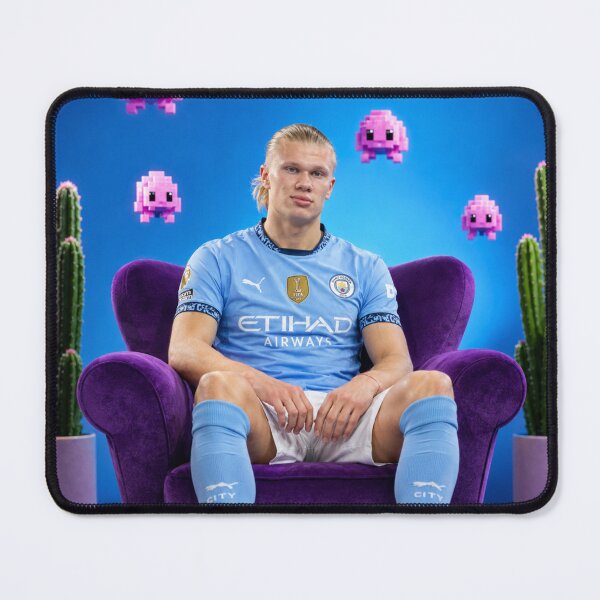 Item preview, Erling Haaland in Purple Pixel Studio | Ultra Realistic 8K Portrait designed and sold by Gurjeetpixelart.
