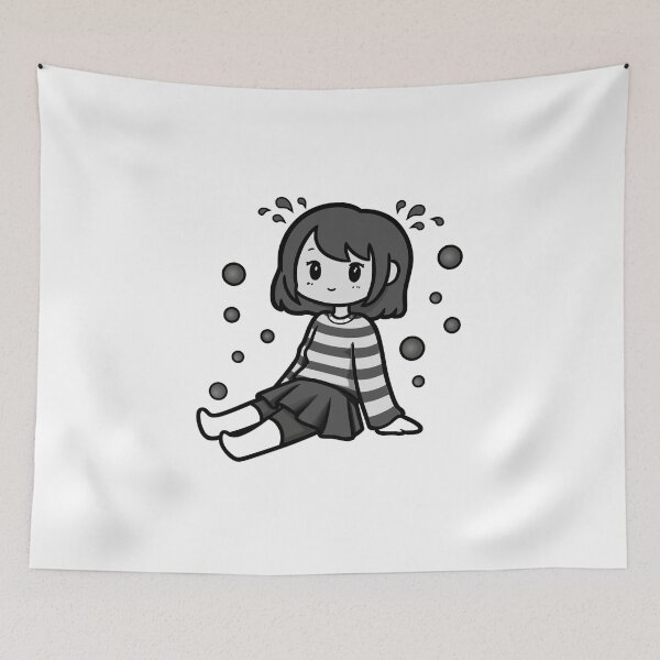 Item preview, Cute Monochrome Chibi Girl | Minimalist Kawaii Aesthetic Illustration designed and sold by SandaiMaker.