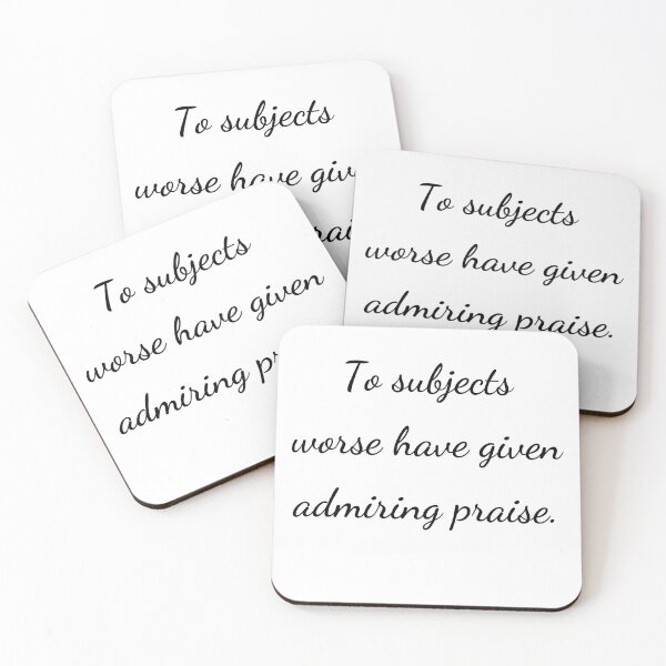 Item preview, “To subjects worse have given admiring praise.” - handwriting black designed and sold by ariksworld.