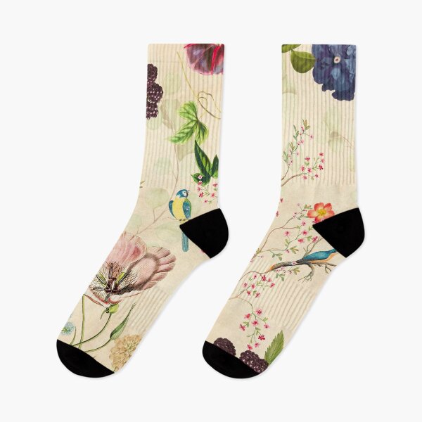 Item preview, Vintage Botanical Birds & Floral Pattern designed and sold by behappyandrelax.