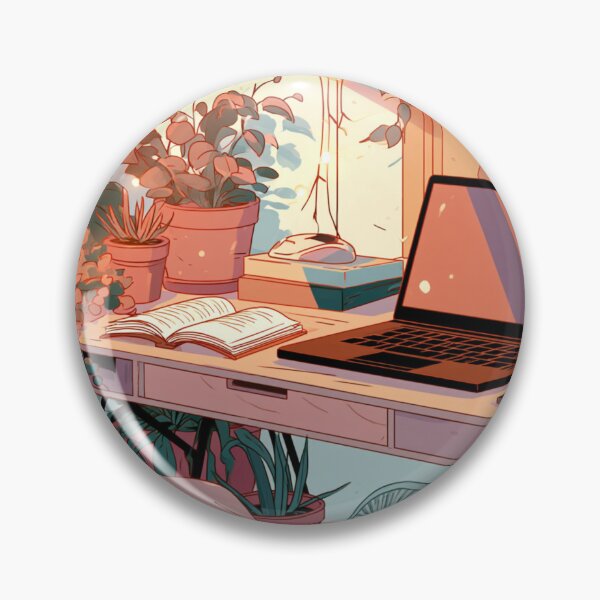 Item preview, Cozy Plant Desk Setup Aesthetic Illustration designed and sold by VectorForge.