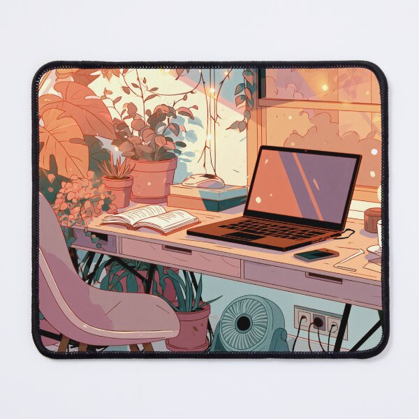 Item preview, Cozy Plant Desk Setup Aesthetic Illustration designed and sold by VectorForge.