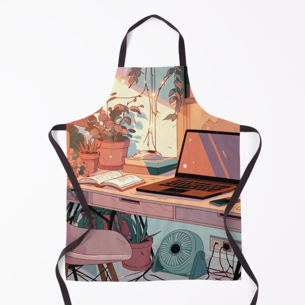 Item preview, Cozy Plant Desk Setup Aesthetic Illustration designed and sold by VectorForge.
