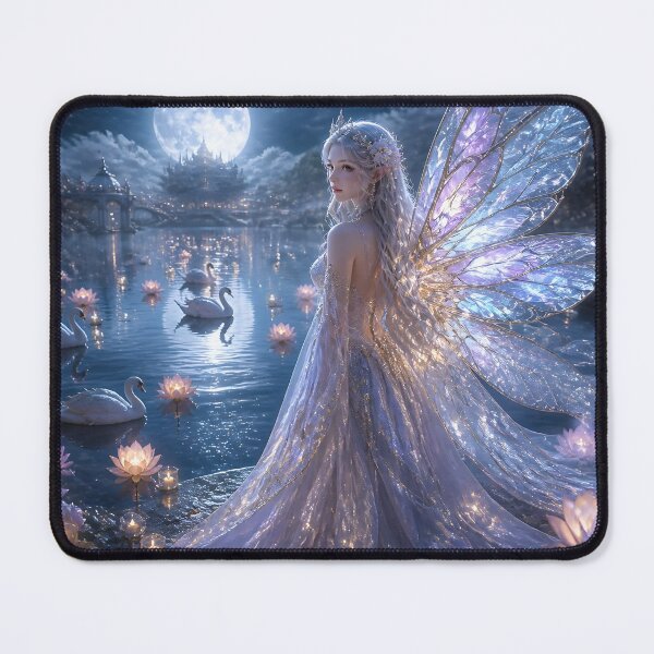 Item preview, Fairy Queen by Moonlit Lake with Swans designed and sold by sigmaartstudio.