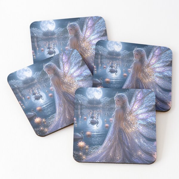 Item preview, Fairy Queen by Moonlit Lake with Swans designed and sold by sigmaartstudio.