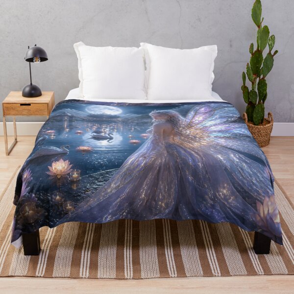 Item preview, Fairy Queen by Moonlit Lake with Swans designed and sold by sigmaartstudio.