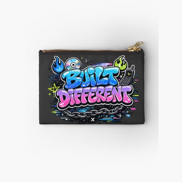Item preview, Built Different Y2K Graffiti Streetwear T-Shirt | Retro Bubble Letter Urban Graphic designed and sold by ZafTeez.